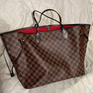 LV Never Full GM Damier Ebene large.  Authentic with receipt shown.